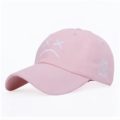 Pink Lil открытым папа шляпа с вышивкой хлопок Бейсбол Кепки грустно уход за кожей лица шляпа xxxtentacion в стиле «хип-хоп» Кепки Гольф любовь lil. Открытым Snapback Для женщин Для мужчин - Цвет: Pink