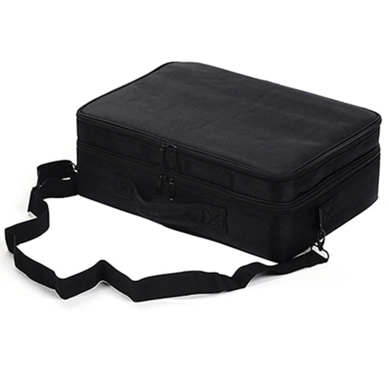 ABUI-Professional Makeup Storage Bag Large Capacity Waterproof Portable Makeup Beauty Nail Kit - Цвет: Black