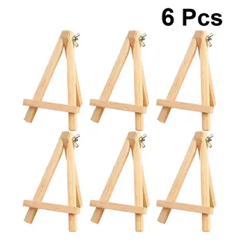 

6pcs Wooden Easel Tabletop Desk Calendar Display Stand Artist Triangle Frame Photo Frame Bracket Photo Painting Triangle Easel