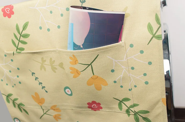 Japanese Style Hipster Floral Single Door Refrigerator Cover Roller Washing Machine Cover Household Waterproof Dustproof Cover T