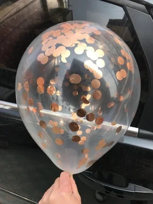 Rose gold 10 шт розовое золото с пайетками конфетти латексные шары Свадебные украшения для дня рождения Детские праздничные шары - Цвет: Rose gold