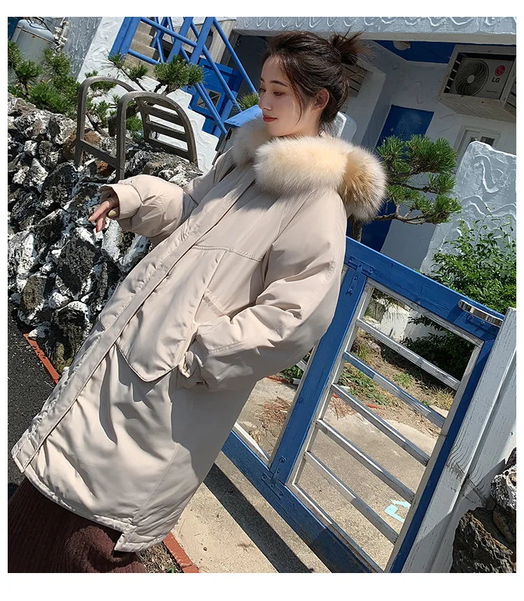 Abrigos mujer invierno корейская версия большого мехового воротника свободное студенческое хлопковое пальто модная куртка зимняя куртка женская