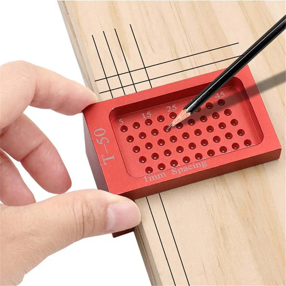 

T50 T-type Ruler Hole Scribing Measuring Wood Gauge Woodworking Scriber Mark Line Gauge
