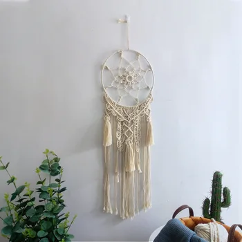 

New Bohemian Hand Woven Tapestry Wall Hanging Hoops Home Living Room Decoration Tassel Simple Nordic Style Crafts