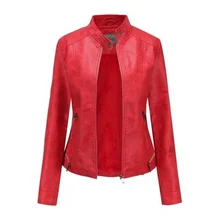 Loose Fit Big Size Asymmetrical Pu Leather Jacket New Lapel Long Sleeve Women Coat Fashion Spring Autumn 2021