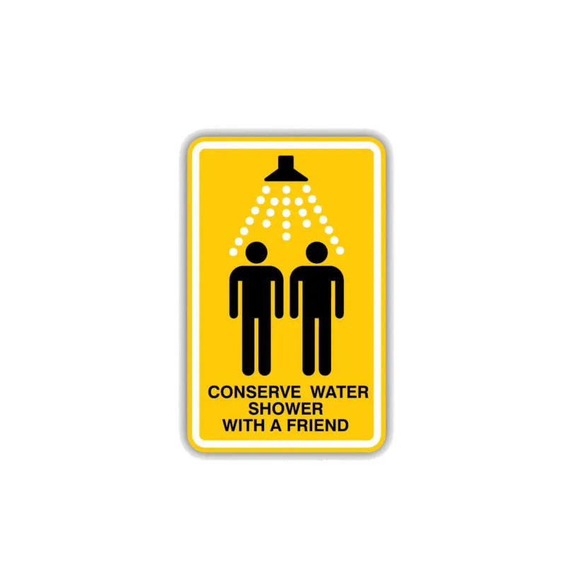 

Fashion Cover Scratches Car-Stickers Conserve Water Shower with A Friend Car Accessories for Window Trunk Bumper KK12*8cm