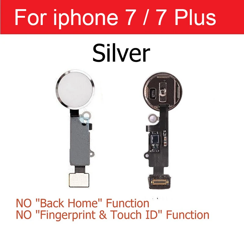For i7 7plus silver Кнопка домой гибкий ленточный кабель для iPhone 5S, SE 6 6s 7 8 plus кнопка домой с гибким кабелем без сенсорного ID отпечатков пальцев в сборе - Цвет: For i7 7plus silver