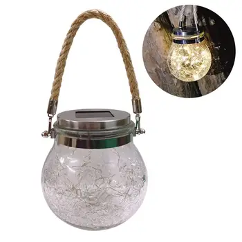 

Hanging Solar Lights Lantern Lamp With Shepherd Hook, Metal Waterproof Edison