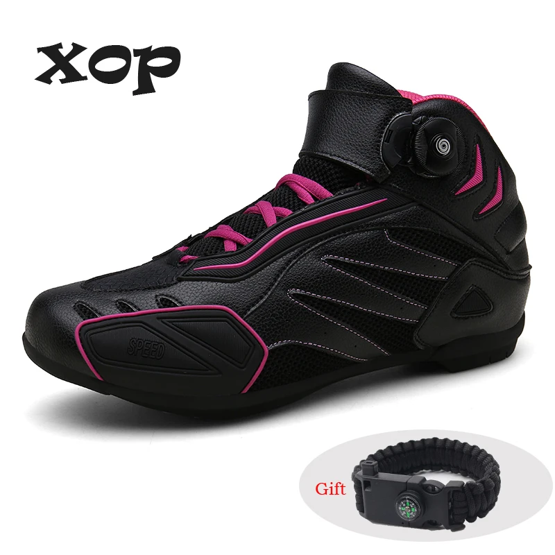 

MEN Motorcycle Short boots Microfiber Leather Probiker Racing Ankle Riding shoes Motocross Boats Non-Slip Shoes motorcycle Boots