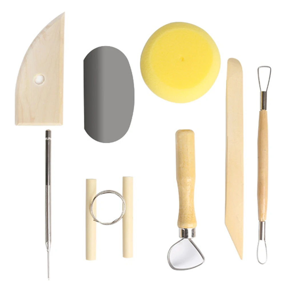 

8pcs Practical Portable Pottery Tool Set Hobby Cutting Multi-function Ceramics Molding Craft Home DIY Clay Art Carving Sculpture