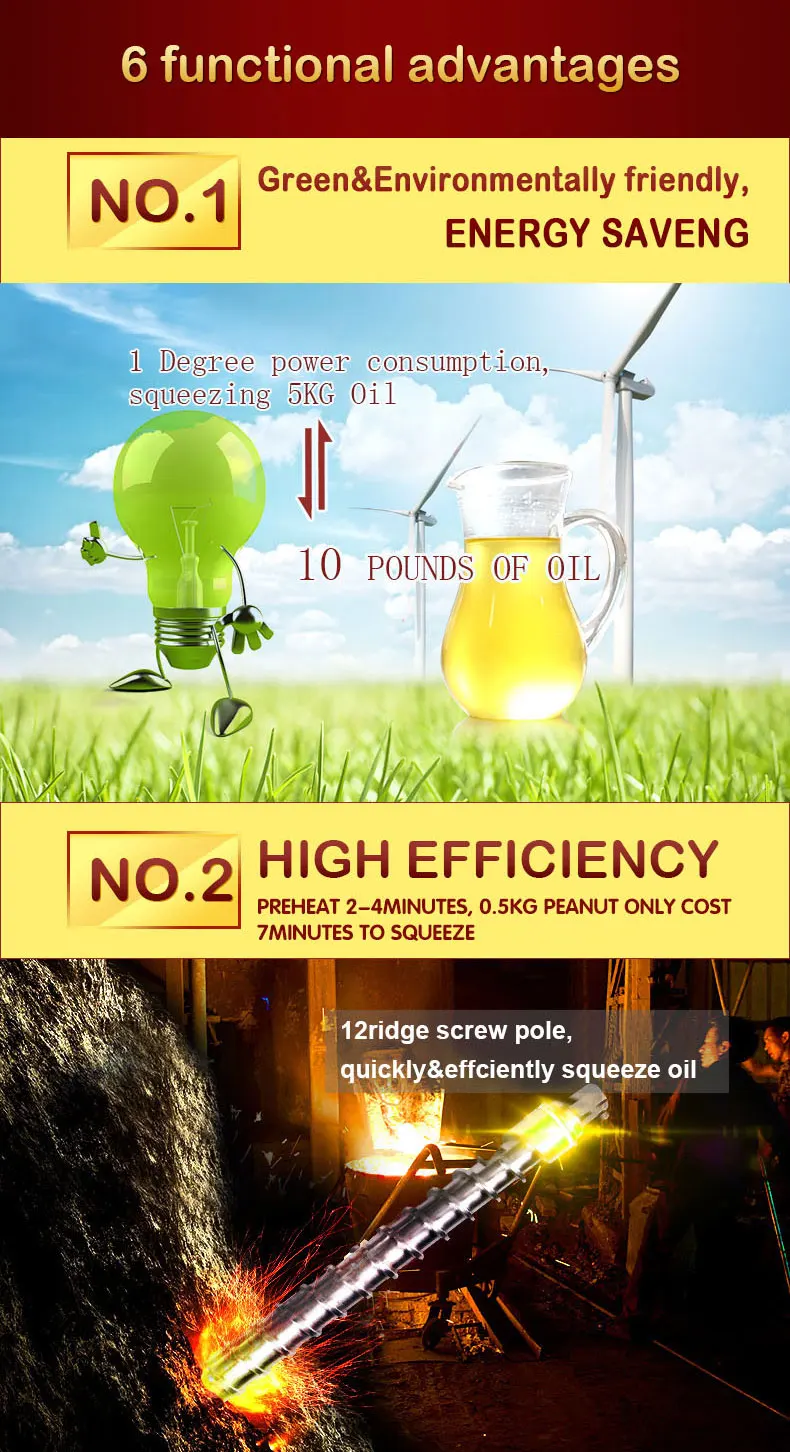 Description Picture 6 of itemHome Use Small Automatic Oil Press Machine 110V 220V Intelligent Control Hot And Cold Oil Extractor Voice Prompts Easy Operation