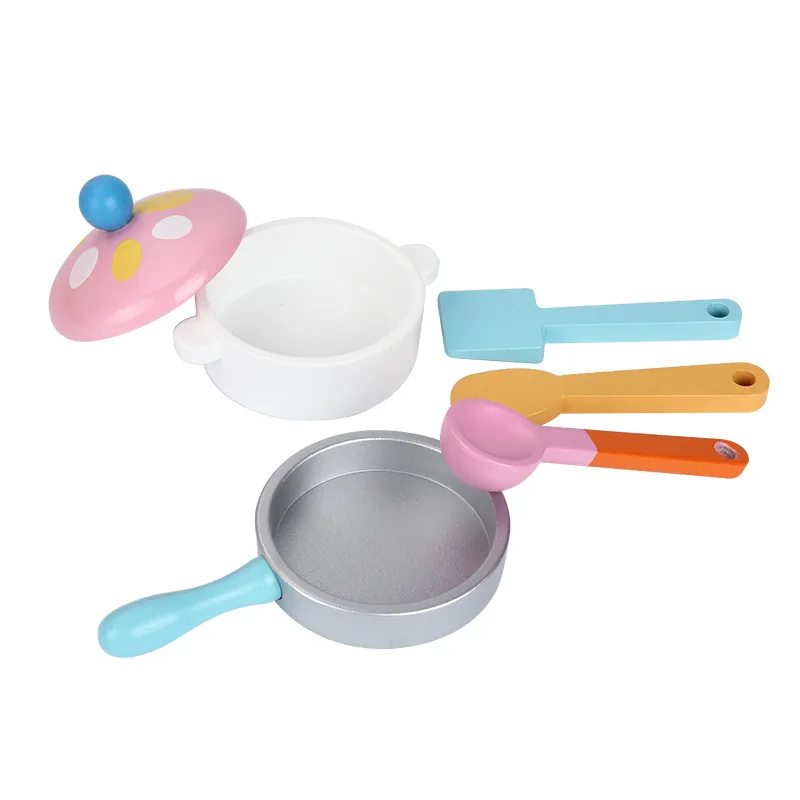 

[Youlebi] New Style Pink Heart Stove Wood Model Children Play House Kitchen Toy Set
