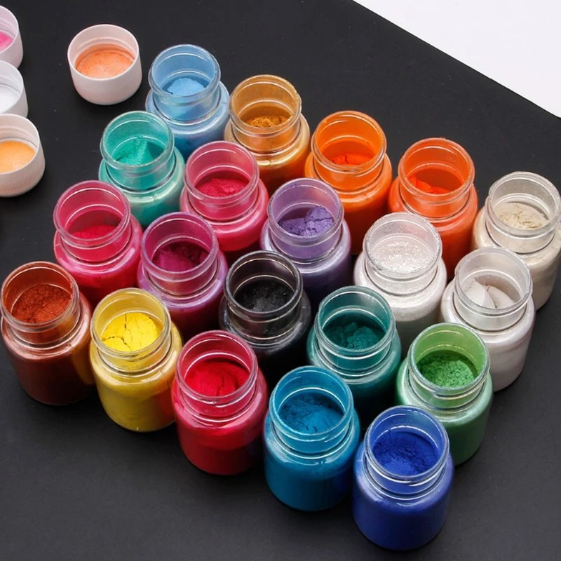 48 Colors Cosmetic Grade Pearlescent Brilliant Natural Mica Mineral Powder Pigments Epoxy Resin Dye Soap Making Tool epoxy resin pigment mica powder pigment pearlescent powder pigment pearl powder pigment uv resin supplies