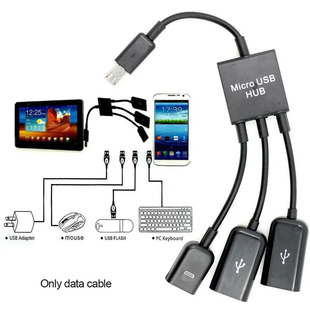 3 в 1 Micro USB адаптер для зарядки хост концентратор OTG Samsung NOTE 2 i9100 i9300 XOOM A500|USB-хабы| |