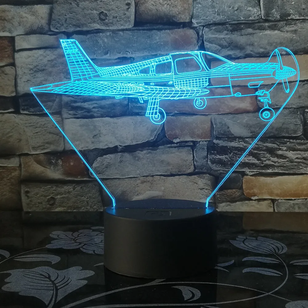 Пульт дистанционного управления самолет 3D светодиодный светильник 7 цветов изменить Aircarft истребители 3d лампа игрушки настольные детские USB лампы - Испускаемый цвет: 7 Colors Changeable