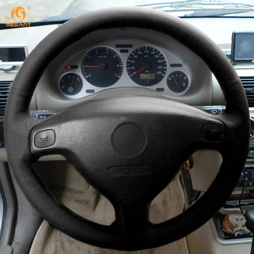 Чехол рулевого колеса автомобиля MEWANT черный чехол из искусственной кожи для Buick