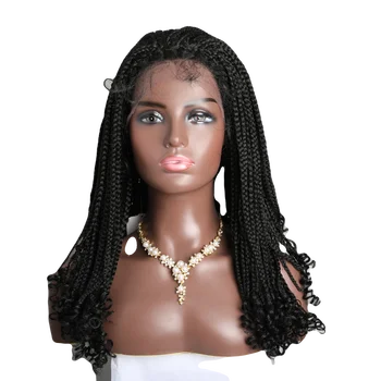 

20 inch Braided Wig Synthetic Lace Front Wig for Black Women Full Hand Made Cornrow Braid Lace Wigs with Baby Hair Box Braid Wig