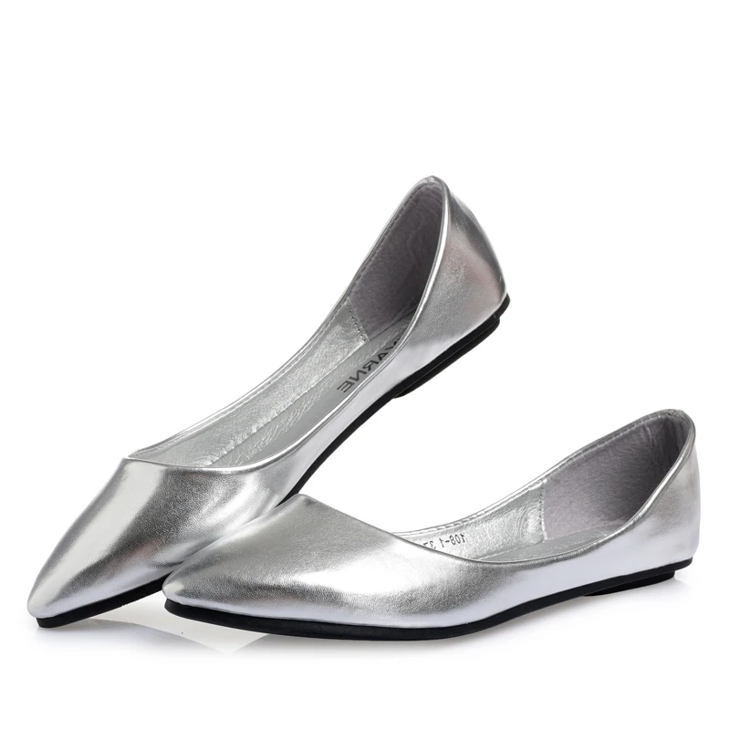 En la primavera de 2020 nuevo plata boca baja zapatos de fondo suave zapatos  planos de las mujeres zapatos de gran tamaño salvaje barco zapatos con pala| Zapatos planos de mujer| - AliExpress