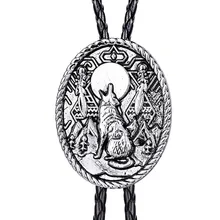 Индийский западный ковбой Воющий волк Боло галстук Родео танец галстук Bootlace галстук