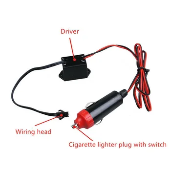 

EL Wire LED Atmosphere Light Lighter Socket Plug Accessories Parts 300cm Strip