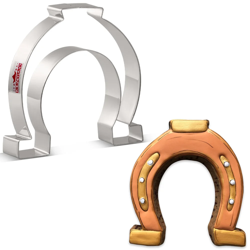 KENIAO Horseshoe Cookie Cutter-11.5 x 11 CM-St. Patrick's Day Biscuit Fondant Bread Sandwich Mold Stainless Steel