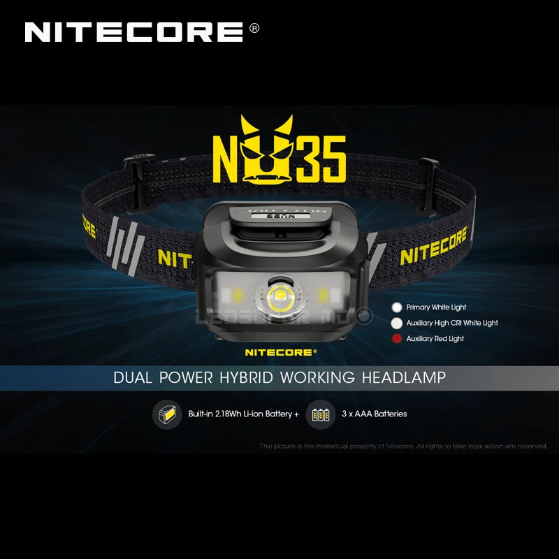 Nitecore Headlamp Stirnlampe NU32