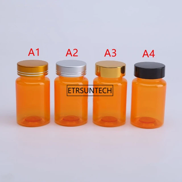 100pcs 100ml Orange Color PET Medical Empty Bottle,Capsule Bottle