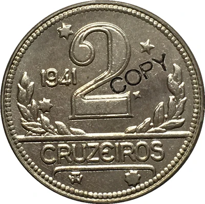 1941 Бразилия 2 BRZ копии монет 25,2 мм