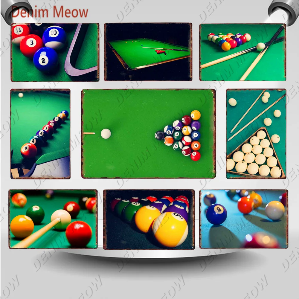vintage billiard signs