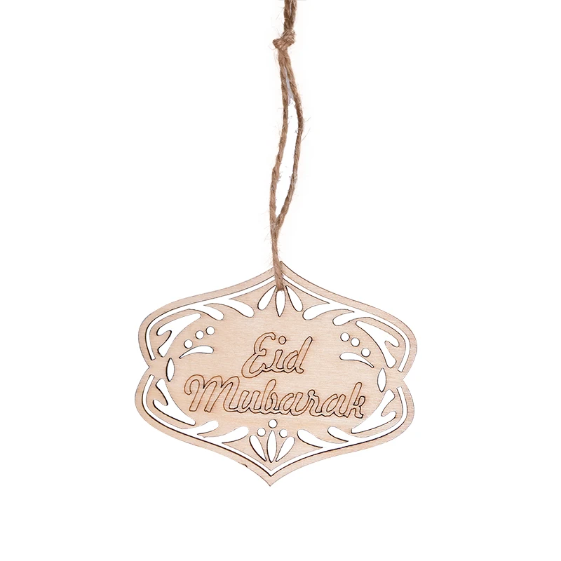 Adorno De Madera Eid Mubarak - Decoración De Mezquita Para Ramadán (Forma De Corazón, 100mm)