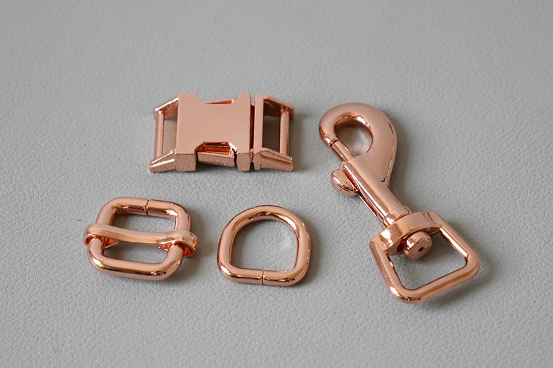 100 sets Metal D rings sliders release buckles 15mm webbing for dog collar adjuster straps belt buckles DIY leather accessories
