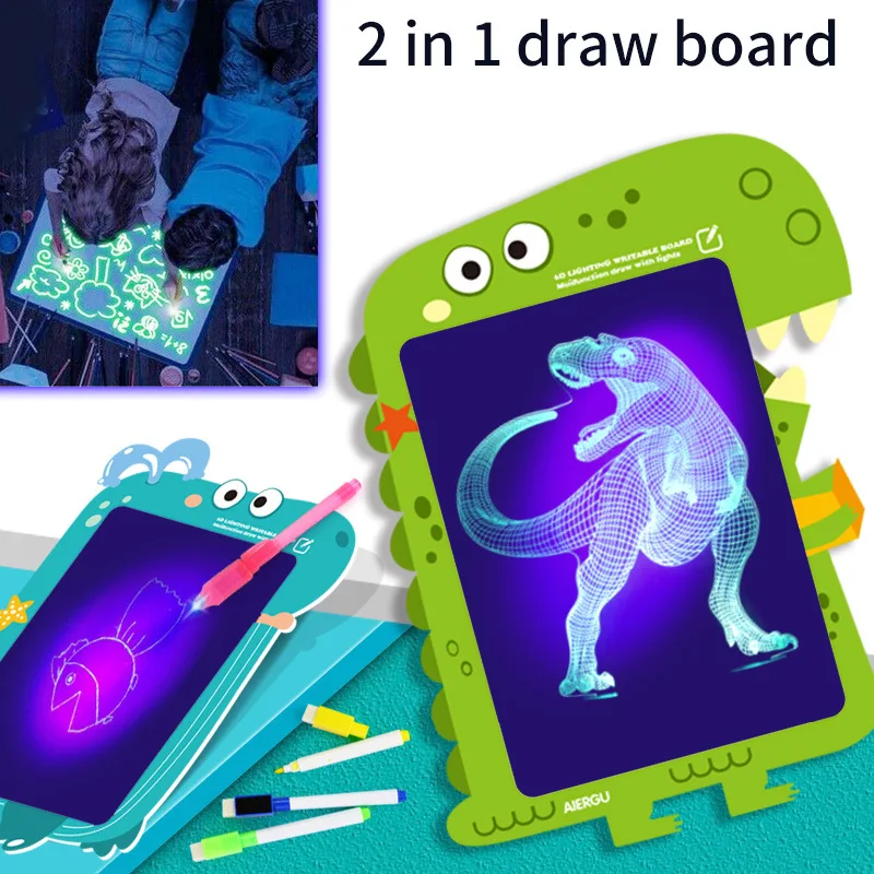 

1pcs A3-A5 LED Luminous Drawing Board Graffiti Doodle Drawing Tablet Magic Draw With Light Fun Developing Toy for Kids Gift New