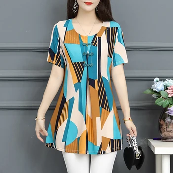 

JUAYKALA Summer style new large size women's shirt slim mid-length bottoming shirt
