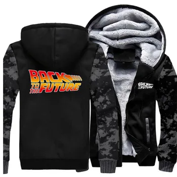 

Back To The Future Printed 2020 New Hip Hop Sweatshirts Camouflage Hoodies Warm Clothing Winter Fashion Sportswear Coat Thick