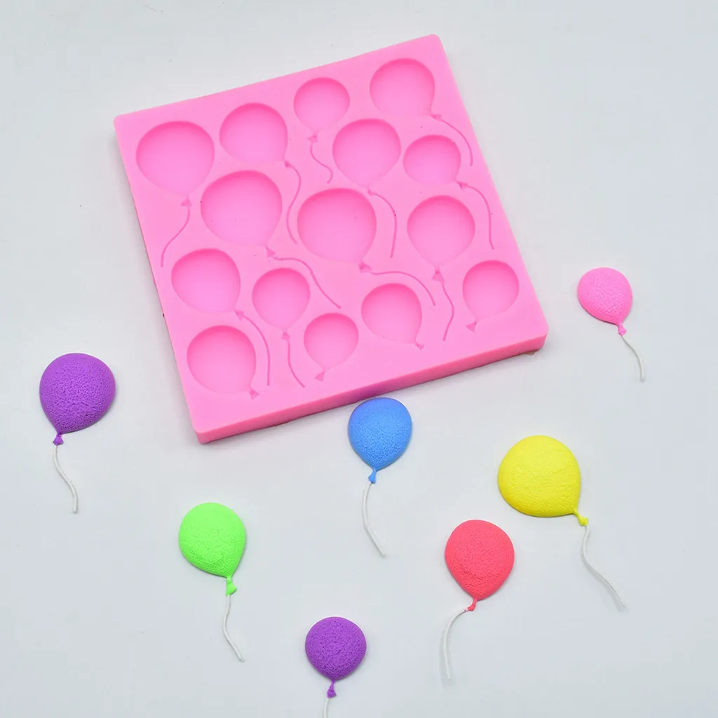 3D воздушный шар шаблон Силиконовое Мыло Форма для помадки для кекса для глины украшения торта инструменты силиконовые формы JU25
