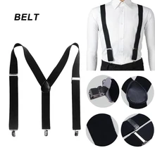 Audult черные мужские х-образные подтяжки 30 мм ширина повседневные Свадебные полосатые Пояса эластичные 4 зажима-на регулируемые рабочие брюки кожаные 25