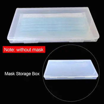 

Transparent Dust Cover Face Masks Storage Box Transparent Plastic Stationery Case Dustproof Container For Home Office