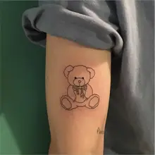 

Cute Litter Bear Temporary Tatoo Arm Waist Decal Kid Women Men Body Art Fake Tattoo Stickers Tatoos Black Cartoon T1953