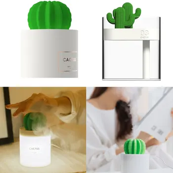 

USB Green Cactus Cool Mist Maker Humidifier Home Car Purifier 160/280ml 40ml/h Home, Office, Car, Room, Dorm