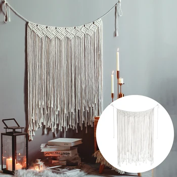 

Boho Macrame Woven Wall Hanging Decor Curtain Wall Art Decor for Room Wedding, 42.1"x29.5"