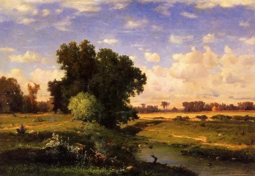 Произведения в жанре пейзаж. Картины художника george inness. картины пейзажи 18 века джордж иннесс. джордж иннесс долина лакаванна. александр калам пейзаж с дубами 1859.