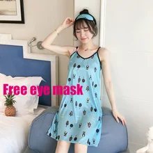 Дамский пикантный Шелковый атласный с принтом Ночное платье без рукавов Ночная сорочка, ночная рубашка кружевное ночное белье для женщин