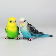 Periquito de loro de simulación creativa, decoración para paisajismo en miniatura de animales, figurita de césped, pájaro Artificial, accesorios de fotografía