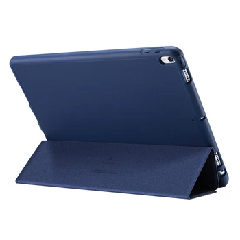 

For 2019 IPad 7 10.2 Inch Tablet PC Case/ Back Cover Case with Pencil Holder Anti-Lost Design Card Slot PU Protective Case