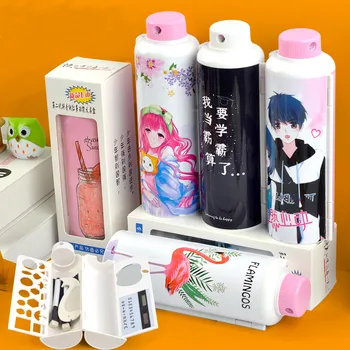 

Creative Whiteboard Pencil Case With Solar Calculator Magnetic Switch Kawaii Cartoon Pen Box School Stationery Student Supplies