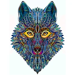Novo arco íris artesanato de madeira jigsaw floresta lobo 100 200 300 peças em forma de quebra cabeças brinquedo de madeira original para o menino da menina crianças presente natal