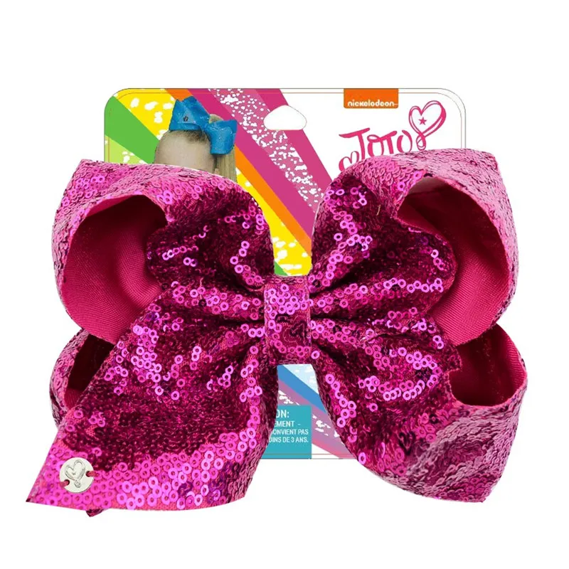 8 &quotJojo Siwa Bows с зажимом для девочек ручной работы бутик узел Jumbo бантик волос