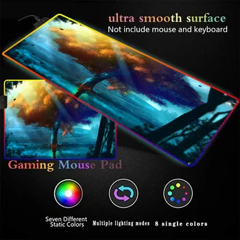 

Cat Under Tree Scenery LED Light Mousepad RGB Keyboard Cover Desk-mat Colorful Mouse Pad Waterproof Multi-size Computer Gamer