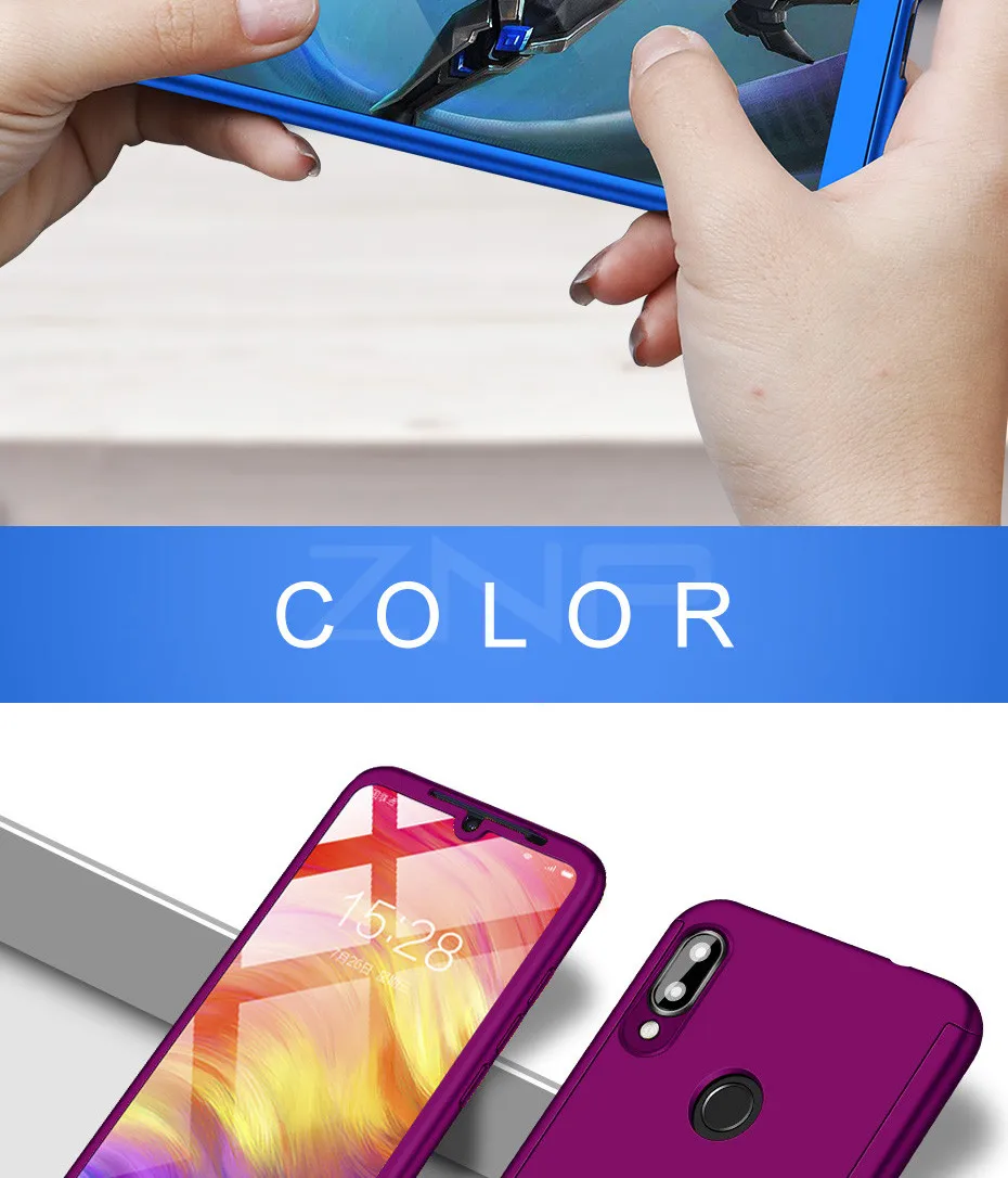 ZNP Роскошные 360 полная защита чехол для телефона для Xiaomi Redmi iPhone 7 6 Plus 5 Plus 7A 6A Капа чехол для телефона Redmi Note 8 7 6 5 K20 Pro крышка Стекло