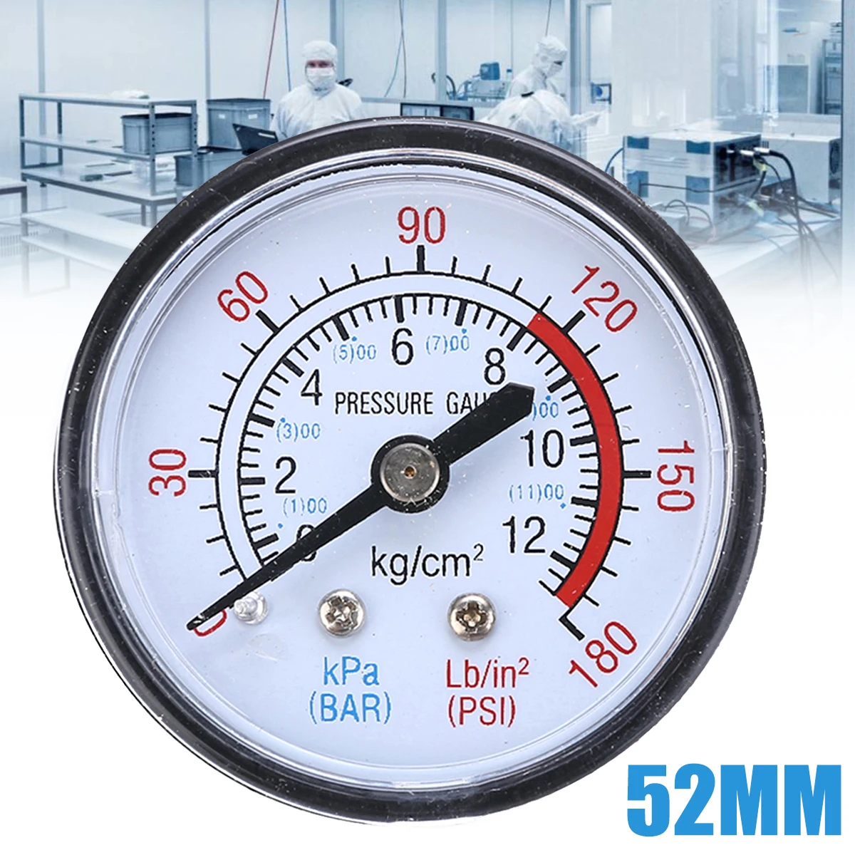 

52mm Air Pressure Compressor Gauge 0-180 PSI 0-12 Bar 1/4" BSP Thread